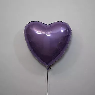 Шар сердце 18 металлик Лаванда