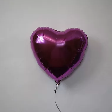 Шар сердце 18 металлик Темно Розовый