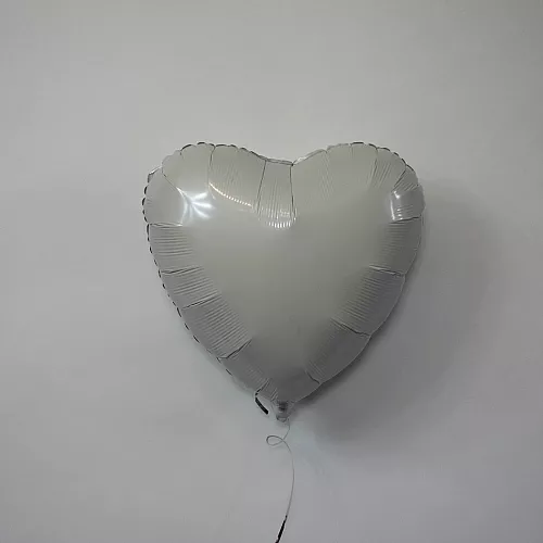 Шар сердце 18 пастель Белое